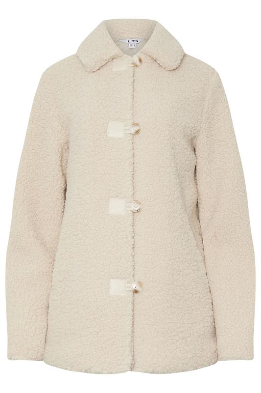LTS Tall Ivory White Borg Button Through Jacket | Long Tall Sally 6