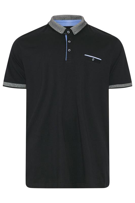 BadRhino Big & Tall Black Chambray Pocket Polo Shirt | BadRhino 6