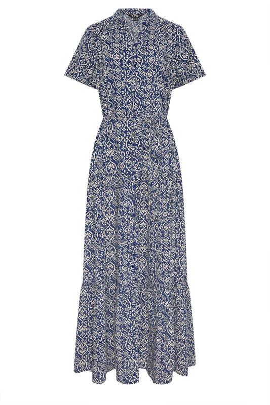 LTS Tall Women's Dark Blue & White Floral Tie Waist Maxi Dress | Long Tall Sally 5