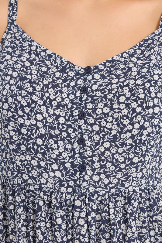 YOURS Plus Size Navy Blue Ditsy Floral Strappy Sundress | Yours Clothing 4
