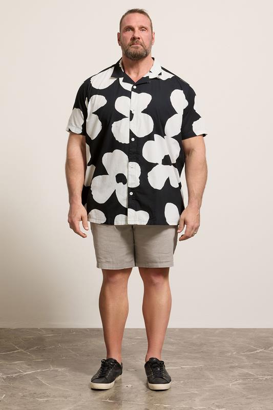 BadRhino Big & Tall Black Flower Poplin Shirt | BadRhino 1