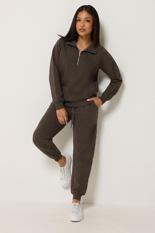 M&Co Petite Chocolate Brown Cuffed Joggers | M&Co 1