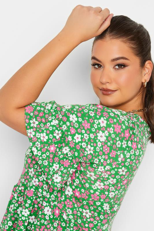 YOURS Curve Plus Size Green Floral Tunic Dress | Yours Clothing  4