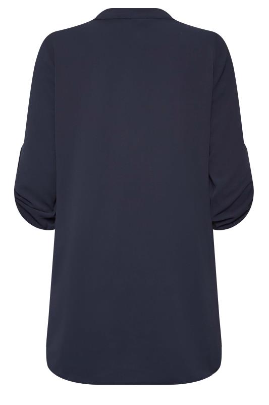 M&Co Navy Blue Long Sleeve Button Blouse | M&Co 7