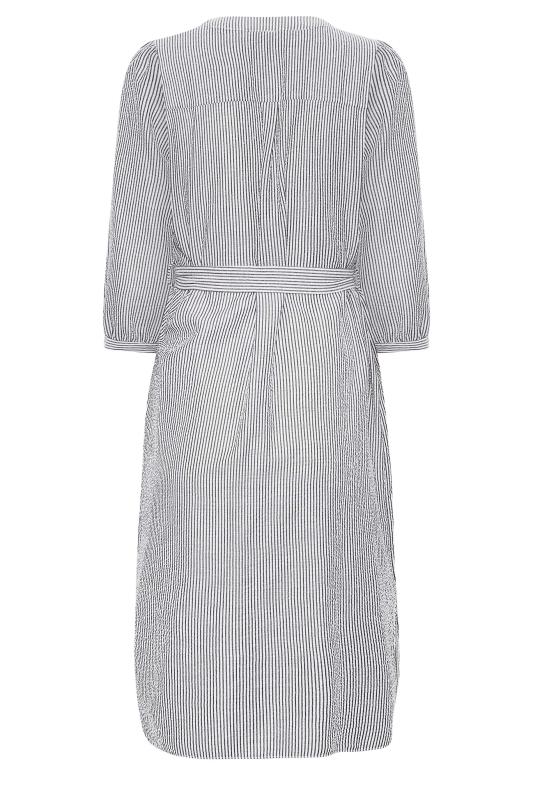 M&Co White & Grey Stripe Print Tie Waist Tunic Dress | M&Co 7