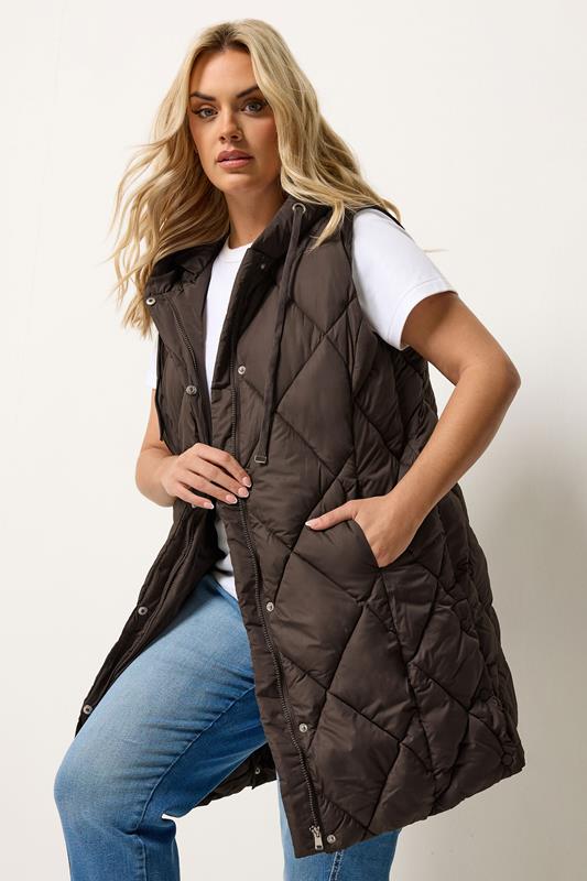 YOURS Curve Chocolate Brown Midi Gilet