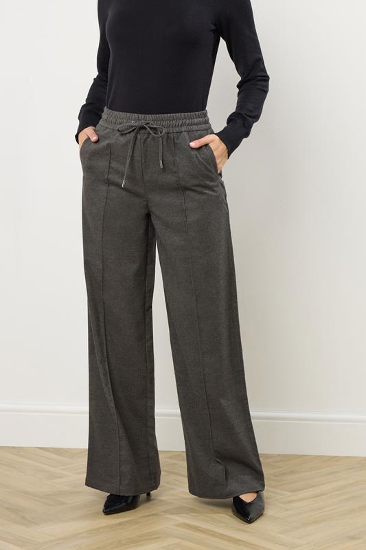 LTS Tall Grey Brushed Wide Leg Trousers | Long Tall Sally 2