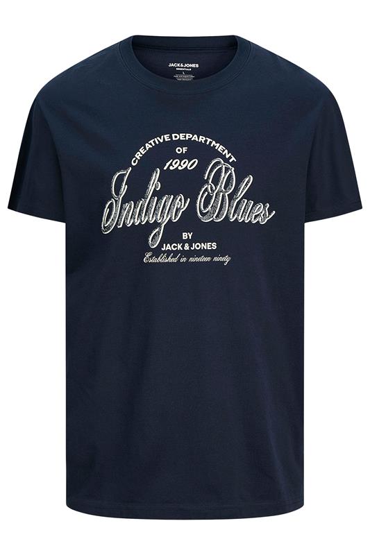 JACK & JONES Big & Tall Navy Blazer Blue Graphic T-Shirt | BadRhino 2