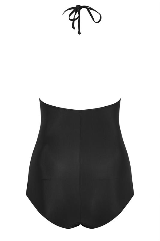 BUMP IT UP MATERNITY Plus Size Black Buckle Halterneck Swimsuit | Yours Clothing 9