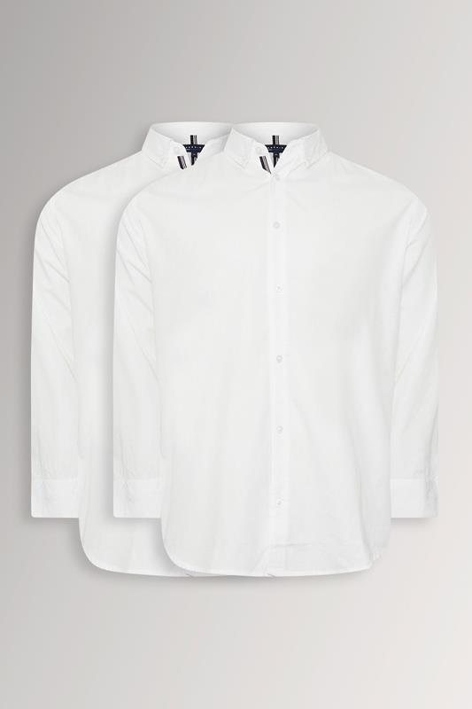  BadRhino Big & Tall 2 PACK White Long Sleeve Poplin Shirts