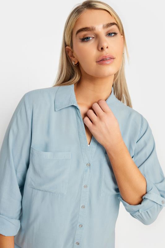 M&Co Blue Button Up Long Sleeve Shirt | M&Co 4
