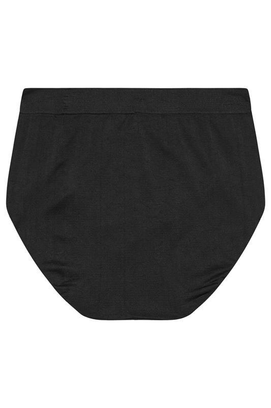 YOURS Plus Size Black Seamless Light Control High Waist Full Briefs | Yours Clothing 5