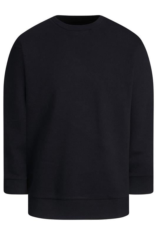 JACK & JONES Big & Tall Black Sweatshirt | BadRhino 2
