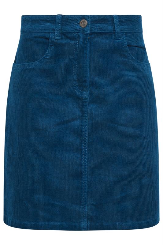 M&Co Teal Blue Cord A-Line Mini Skirt | M&Co 4