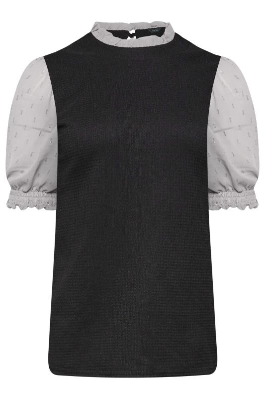 M&Co Black & Grey Contrast Sleeve Blouse | M&Co 6