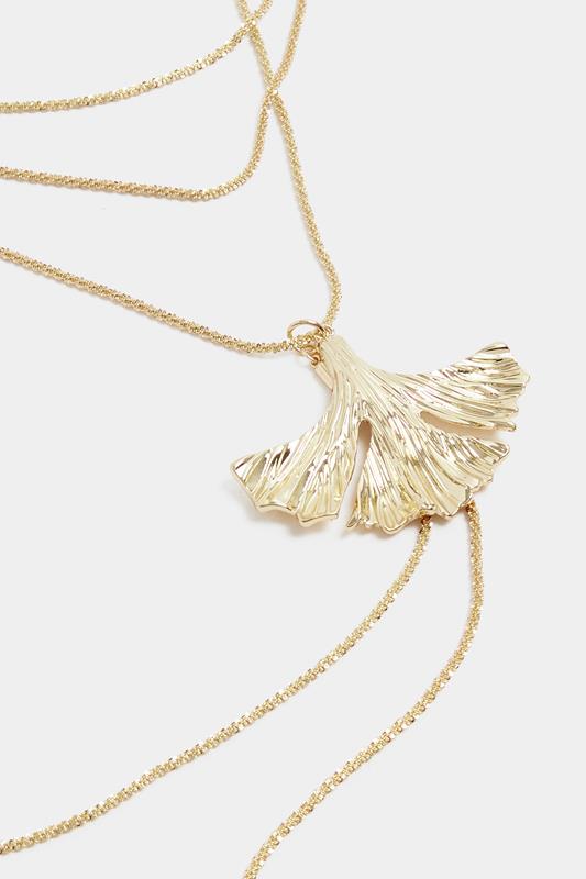 Gold Tone Pendant Layered Chain Necklace | Yours Clothing 2