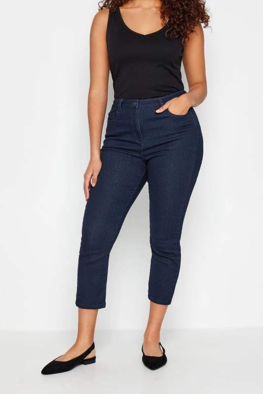 Women's  M&Co Indigo Blue Cropped Jeans