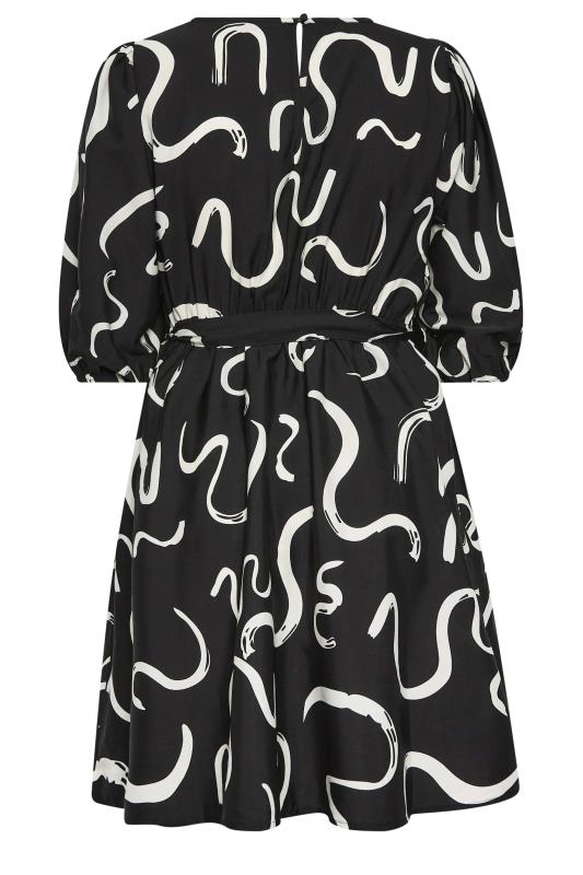 YOURS Plus Size Black Swirl Print Mini Dress | Yours Clothing 7