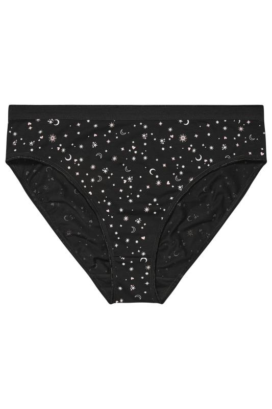 YOURSET 5 PACK Plus Size Black & Pink Star Print High Leg Knickers | Yours Clothing  8
