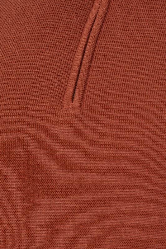 BadRhino Big & Tall Burnt Red Milano Quarter Zip Jumper | BadRhino 8