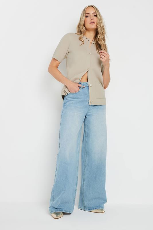 LTS Tall Stone Brown Knitted Button Cardigan | Long Tall Sally 2