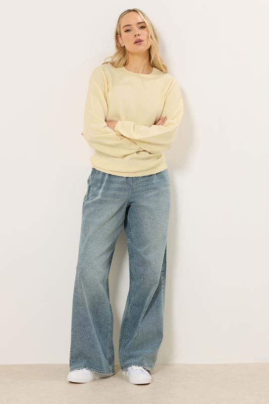 LTS Tall Butter Yellow Knit Balloon Sleeve Jumper | Long Tall Sally 1