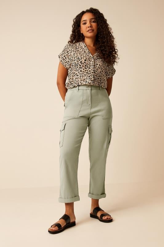 Women's  M&Co Sage Green Cargo Trousers