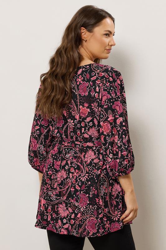 EVANS Plus Size Pink Paisley Print Wrap Top | Evans 5