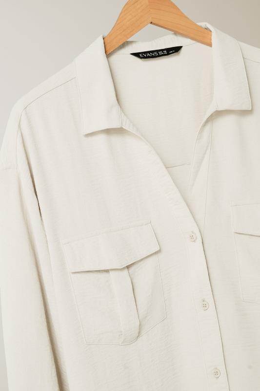 EVANS Plus Size Cream Utility Pocket Shirt | Evans 7
