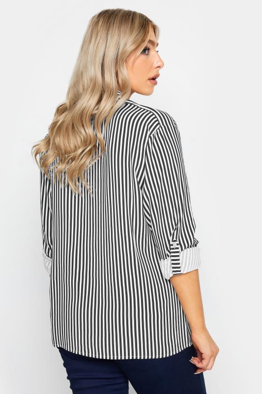 M&Co Black & White Stripe Tab Sleeve Shirt | M&Co 3
