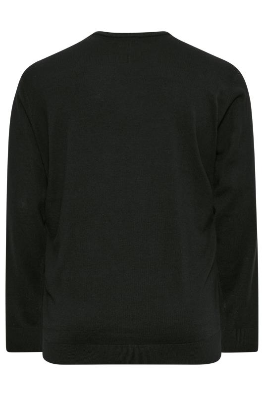 BadRhino Big & Tall Black Crew Neck Knitted Jumper | BadRhino 4