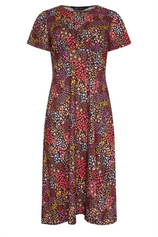 M&Co Orange Floral Print Short Sleeve Midi Dress | M&Co 5