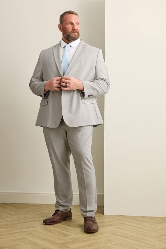 BadRhino Tailoring Big & Tall Grey Plain Suit Jacket