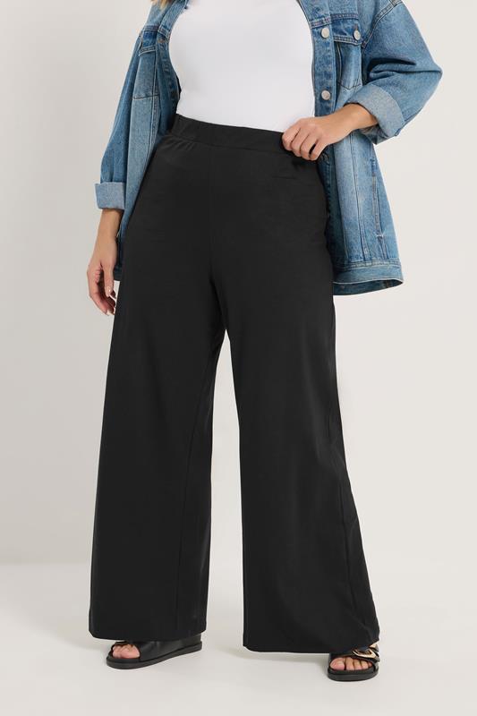 YOURS Curve Black Wide Leg Leggings