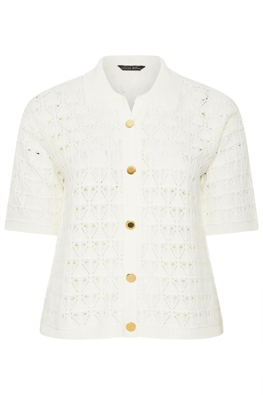 LIMITED COLLECTION Plus Size White Crochet Shirt | Yours Clothing 5