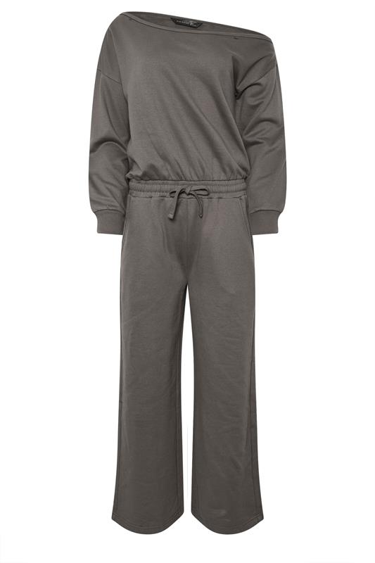 PixieGirl Petite Women's Grey Jersey Slouch Wide Leg Jumpsuit | PixieGirl 5