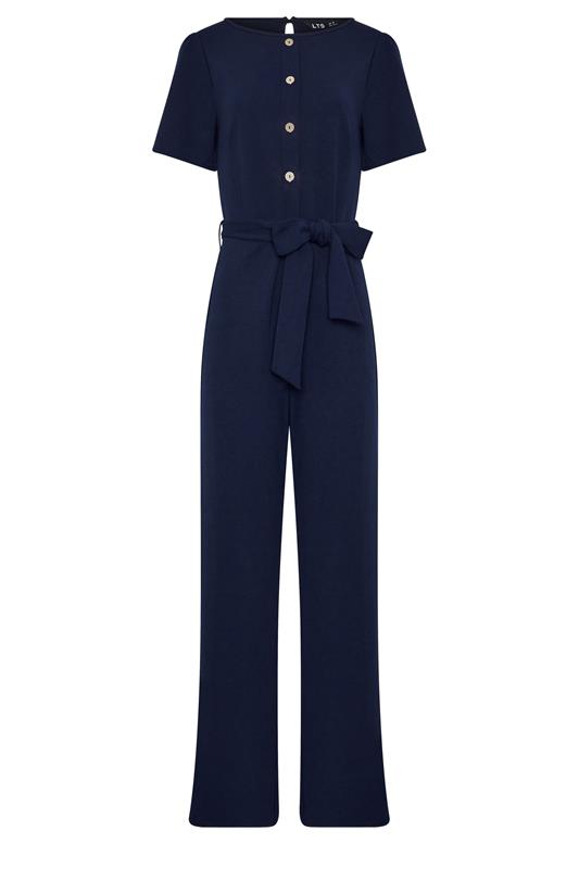 LTS Tall Women's Navy Blue Scuba Button Front Jumpsuit | Long Tall Sally 5