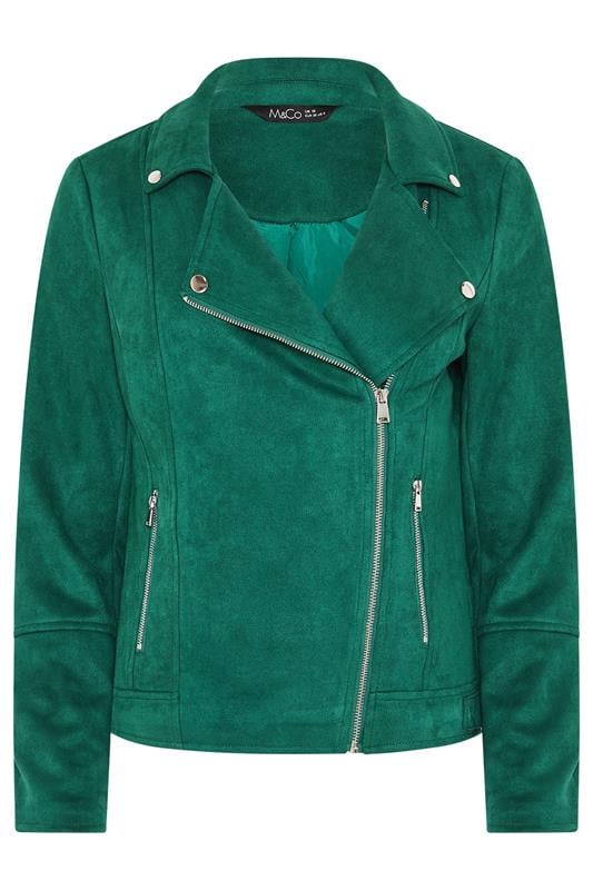 M&Co Green Faux Suede Biker Jacket | M&Co 5