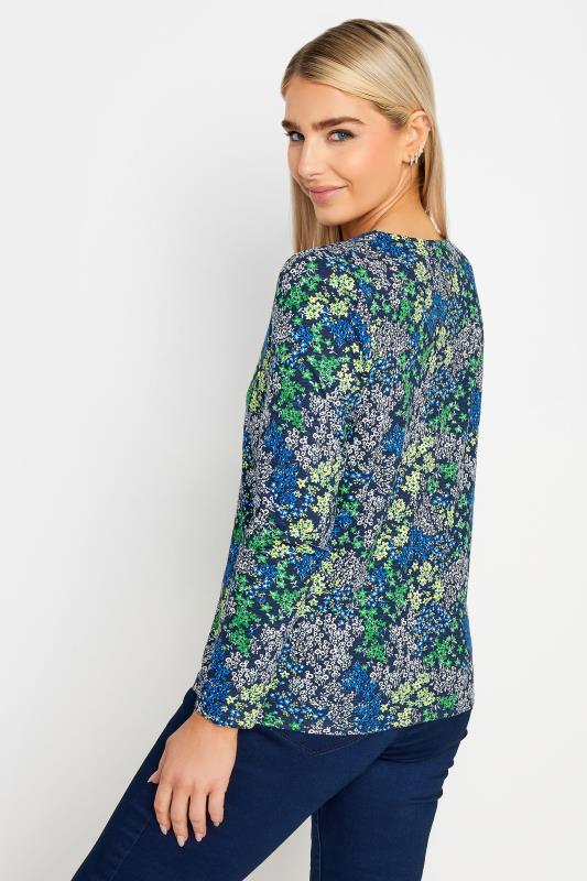 M&Co 2 Pack Blue Ditsy Floral Notch Neck Long Sleeve Tops | M&Co