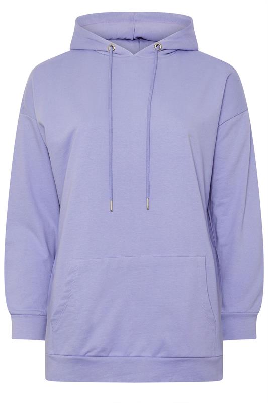 YOURS Plus Size Purple Pocket Front Hoodie | Yours Clothing 5