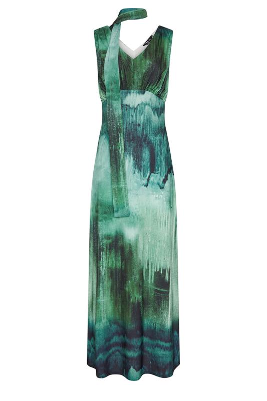 LTS Tall Women's  Teal Green Abstract Scarf Detail Maxi Dress | Long Tall Sally 5