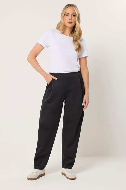 LTS Tall Black Barrel Leg Trousers