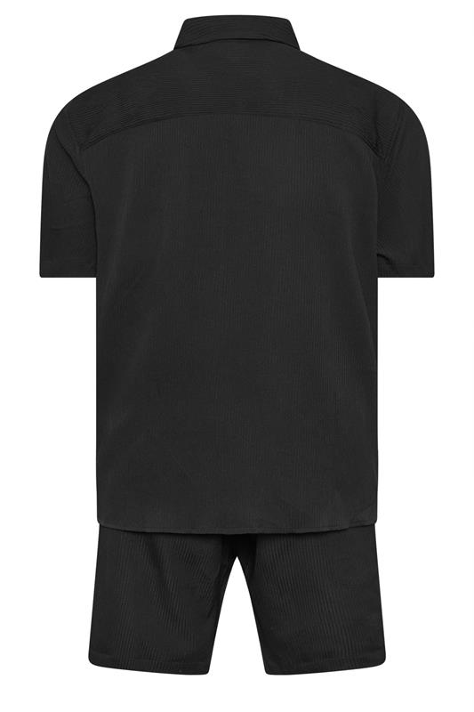 JACK & JONES Big & Tall Black Revere Shirt & Short Set | BadRhino 4