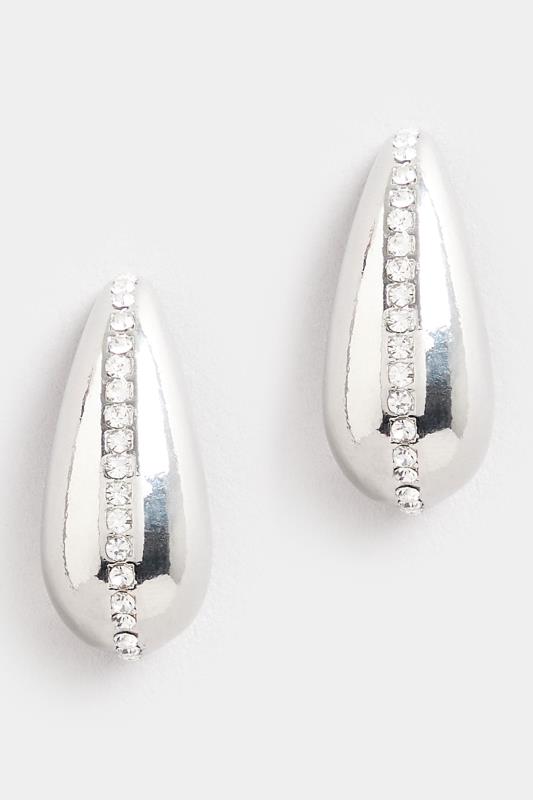  Yours Silver Tone Tear Drop Diamante Earrings