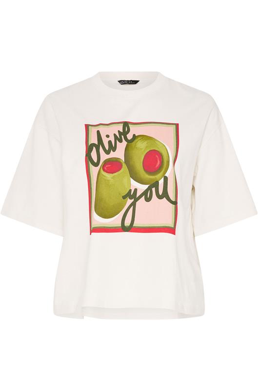 LIMITED COLLECTION Plus Size Ivory White 'Olive You' T-Shirt | Yours Clothing 5