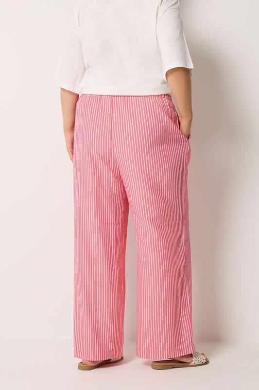 YOURS Plus Size Pink Stripe Trousers | Yours Clothing 4