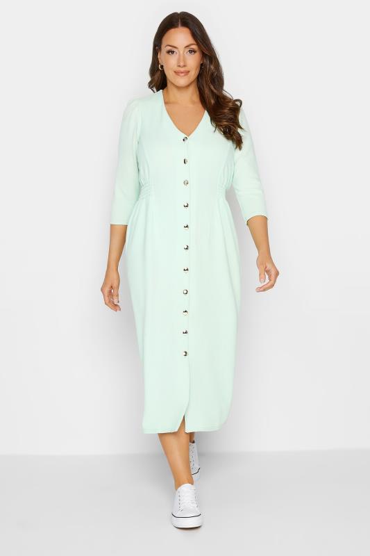 M&Co Green Textured Button Through Dress | M&Co 2