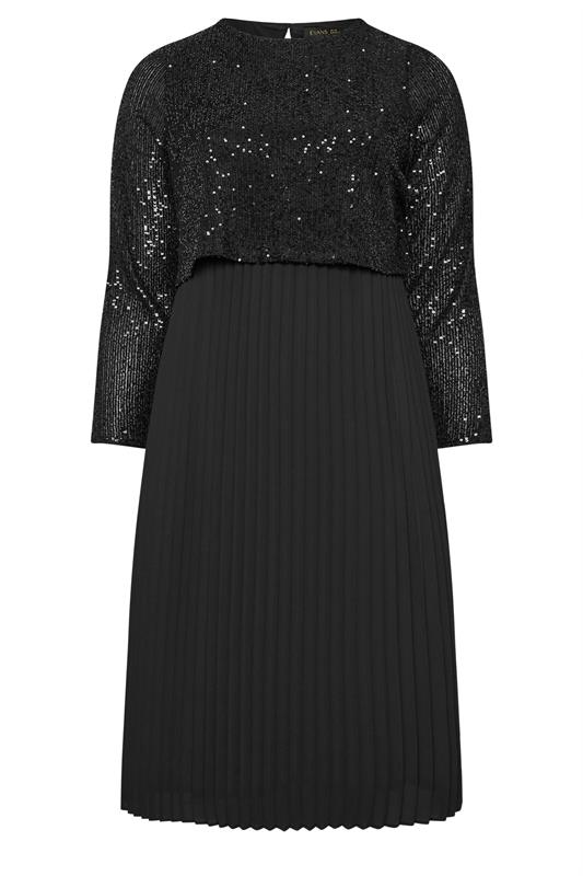 Evans Plus Size Black Sequin Embellished Midi Dress | Evans 6