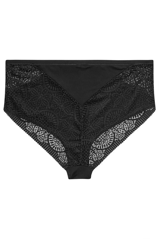 YOURS Plus Size Black Floral Lace Shorts | Yours Clothing 6