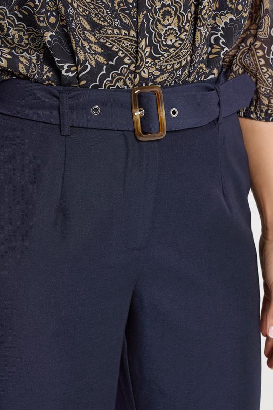 LTS Tall Women's Navy Blue Wide Leg Belted Trousers | Long Tall Sally 4